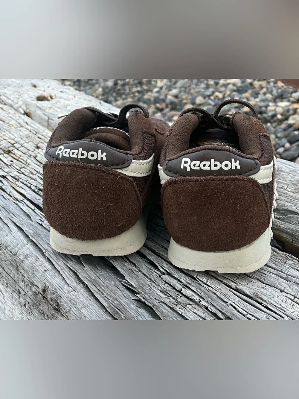 Reebok Baby Classic Athletic Shoes Brown Cream Suede Low Top Sneaker in Box Sz 4